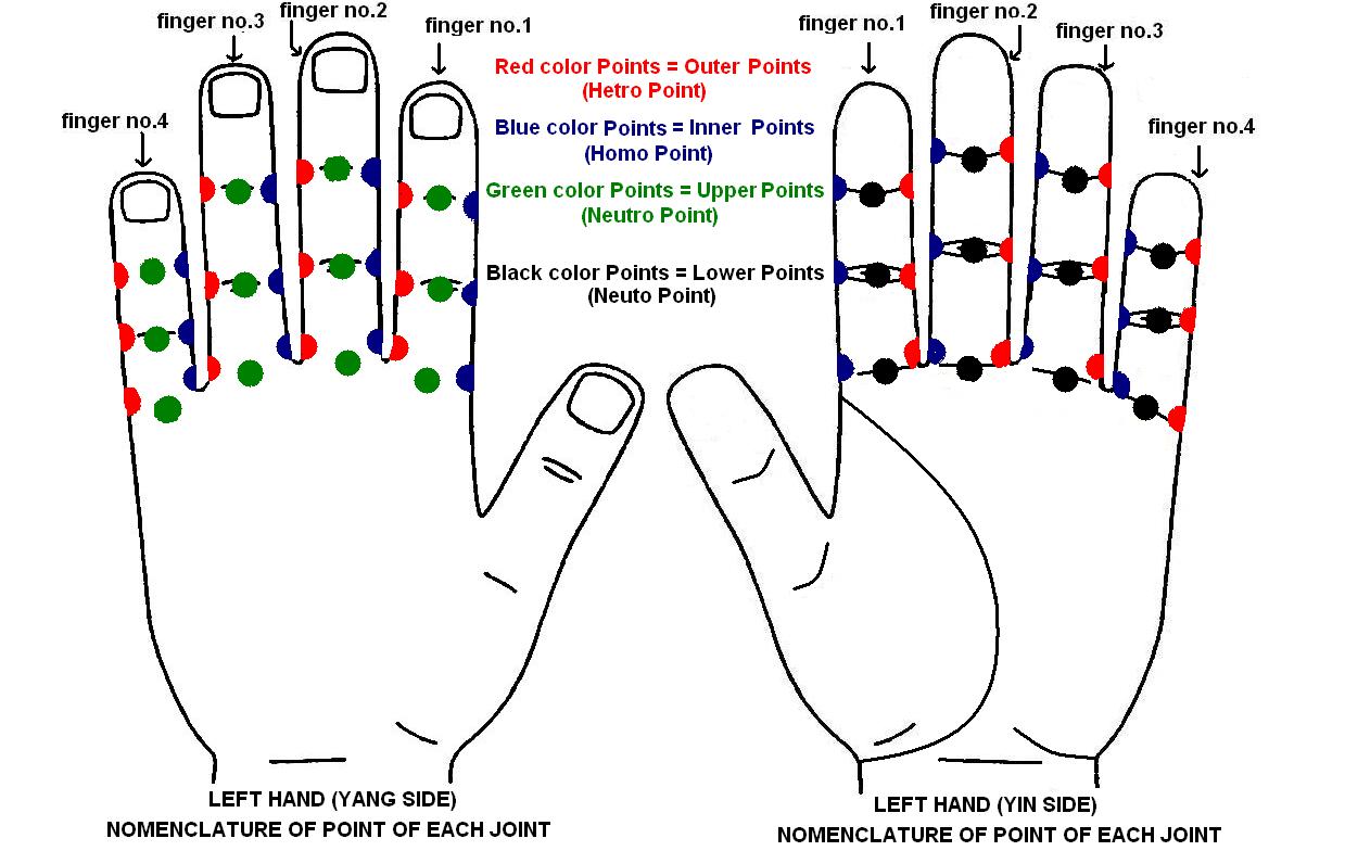 The point of the joint on the yin-yang border toward the thumb side